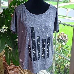 Two Blind Brothers NYC Skyline T Shirt Gray Size M